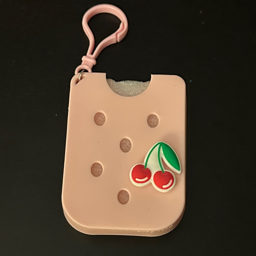 BPure Cherry 🍒 charm Hand Sanitizer Case Silicone Holder - Pink